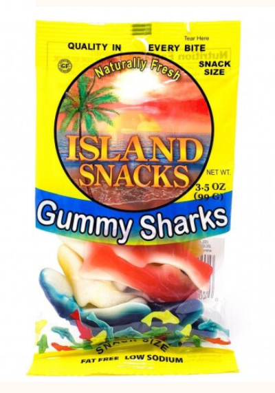 Island Snacks - Gummy Sharks (4oz)