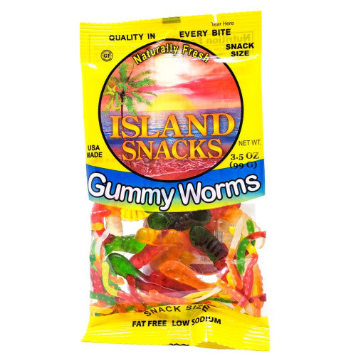 Island Snacks - Gummy worms (4oz)